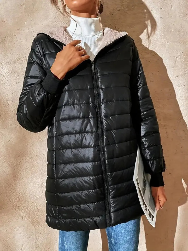 Drune | Weite Fleecegefütterte Steppjacke mit Kapuze