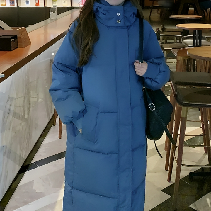 Drune | Lange Daunenjacke mit Kapuze für Frauen Ideal für Herbst Winter