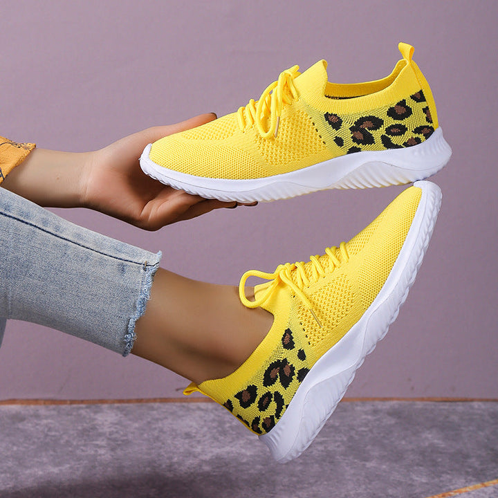 Drune | Atmungsaktive, Schnür-Laufschuhe Pantherdruck