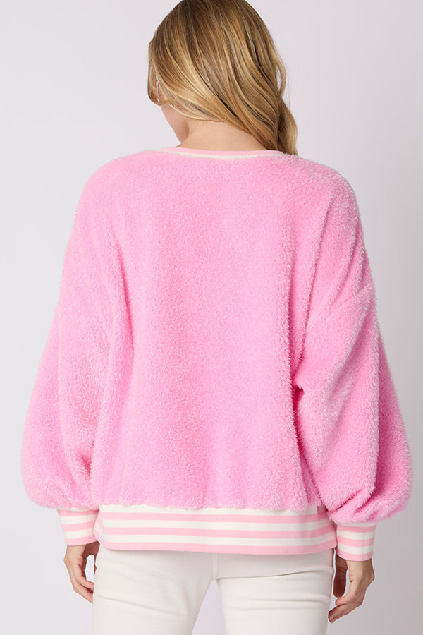 Drune | Weihnachtsbuchstaben Strass Langarm Rundhalsausschnitt Sweatshirt