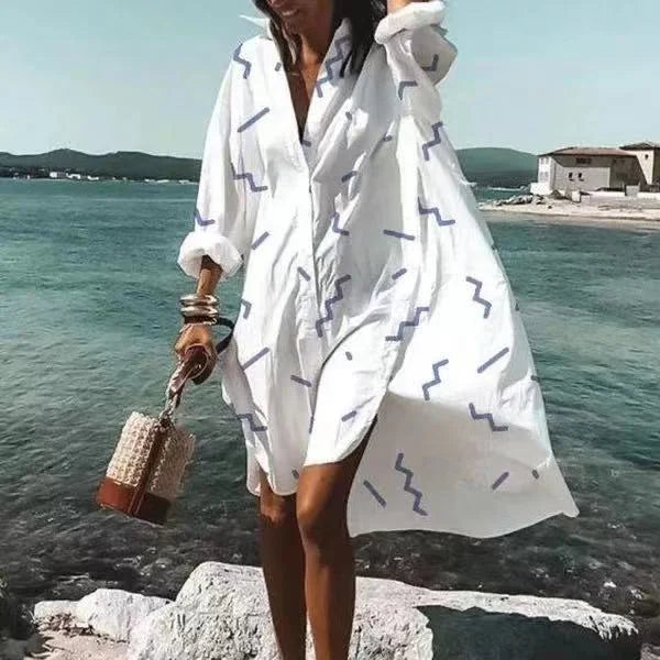 Drune | Lässiges Mittellanges Hemdkleid für Frauen