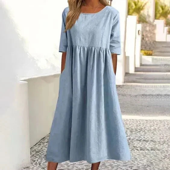 Drune | Hochwertiges Baumwoll-Leinen-Kleid