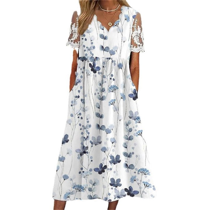 Drune | Pendelkleid mit Blumendruck und V-Ausschnitt