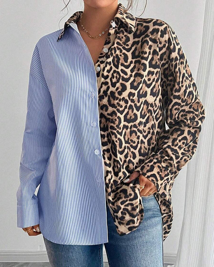 Drune | Gestreift Patchwork Leopardenprint