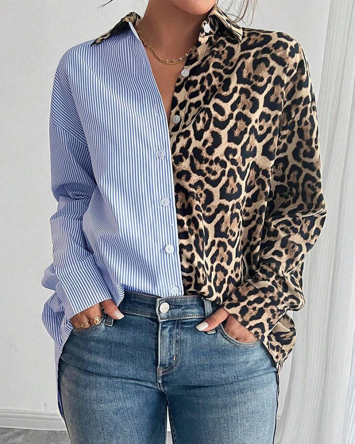 Drune | Gestreift Patchwork Leopardenprint