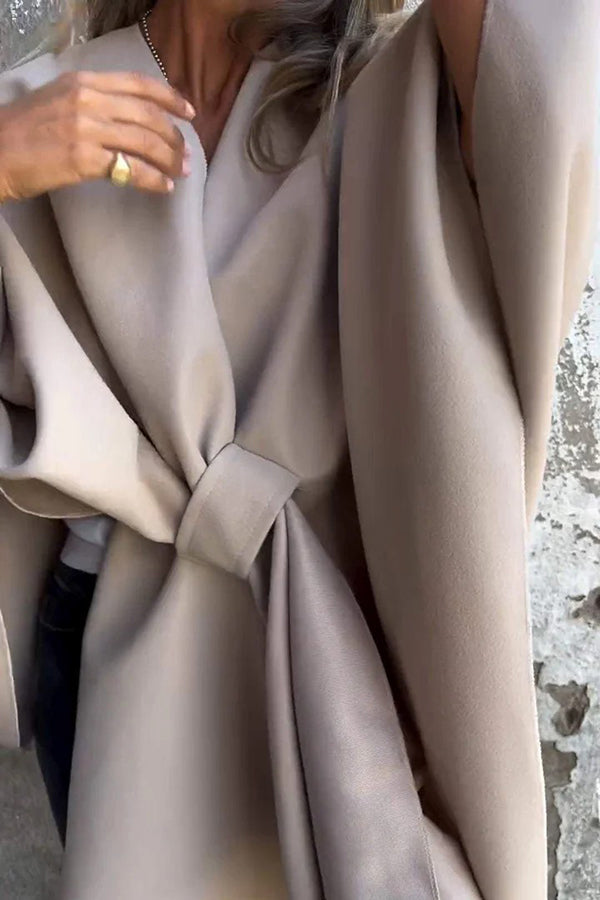 Drune | lässige V-Ausschnitt Stola Cape Jacke