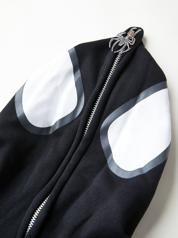 Drune | Hoodie mit Reißverschluss und Spinnenprint