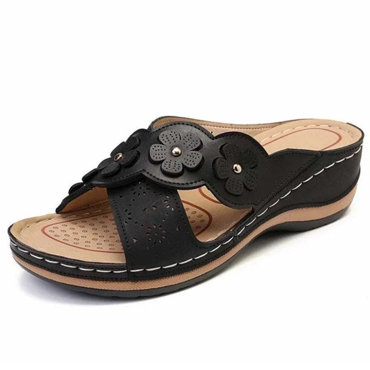 Drune | Orthopädische Damen Sandale Mit Blumenmuster