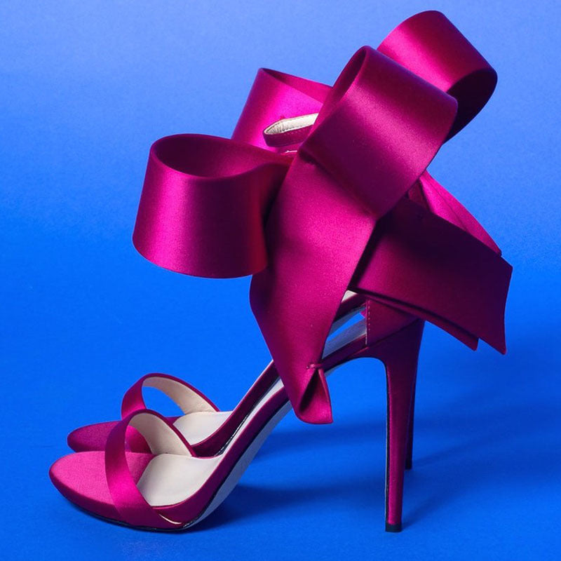Drune | Sommer Übergröße Schleife Knöchelriemen High Heels Sandalen für Frauen