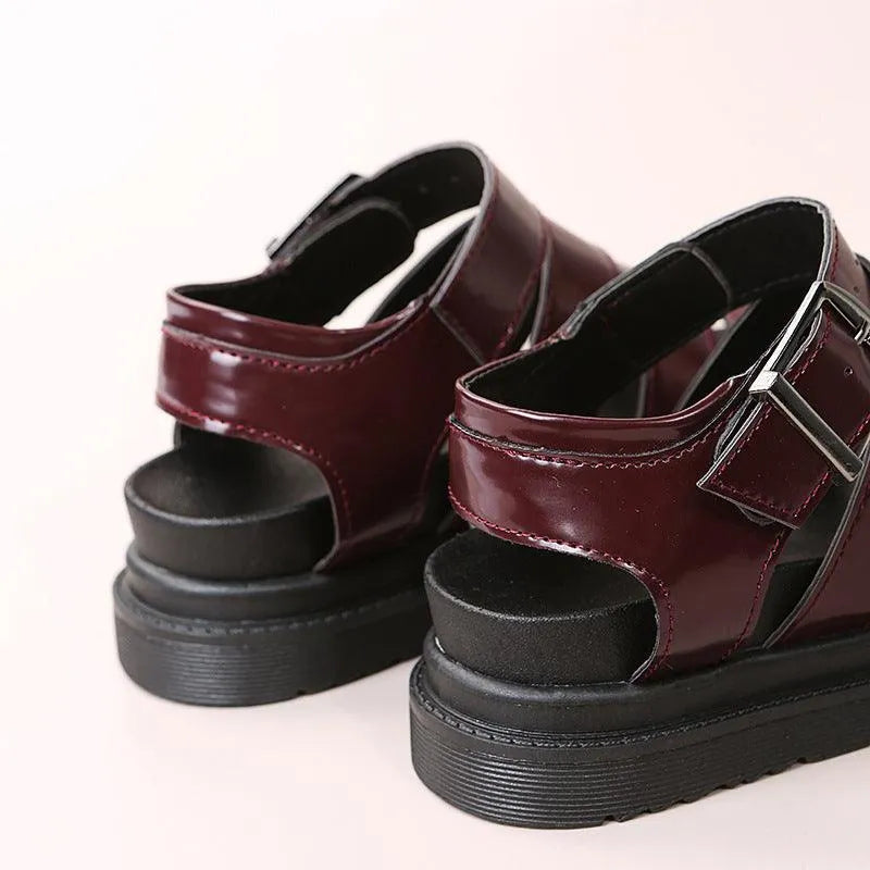 Drune | Sandals with buckle and platform with open toes