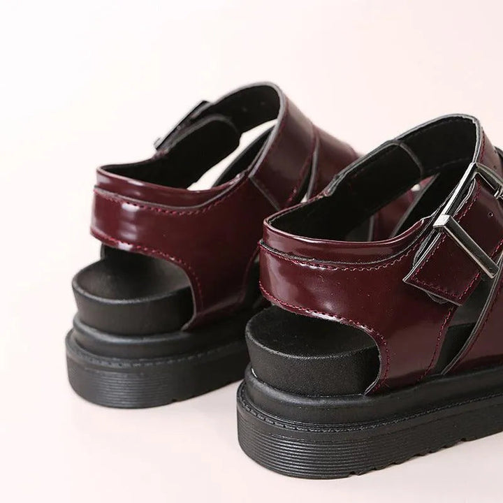 Drune | Sandals with buckle and platform with open toes