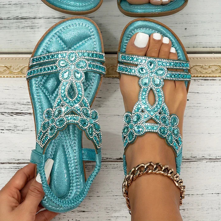 Drune | Frauen stilvolle Sandalen glänzend