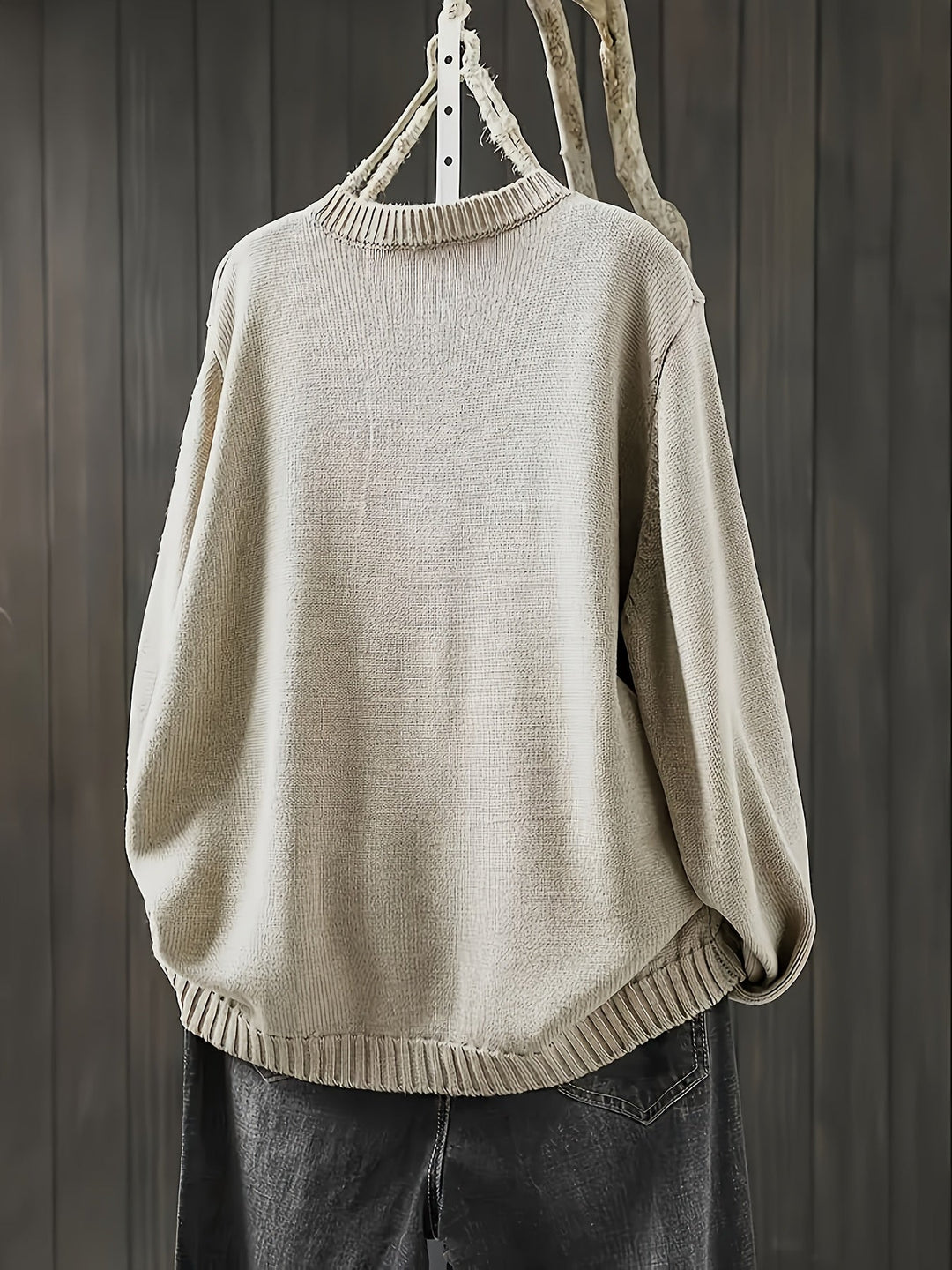 Drune | Damen Strickkarteigan mit Knöpfen