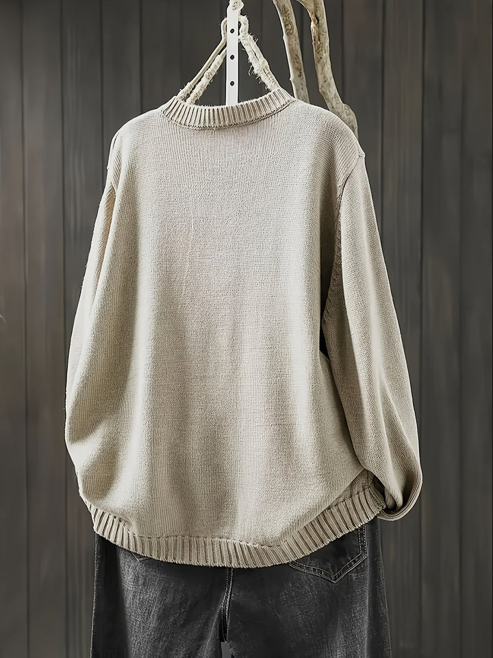 Drune | Damen Strickkarteigan mit Knöpfen