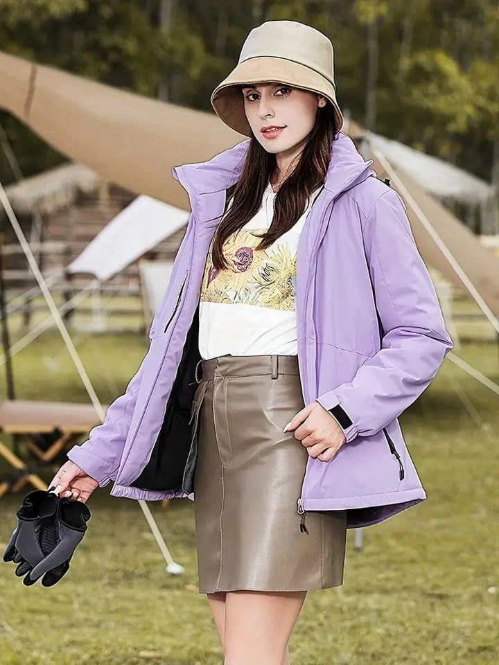 Drune | Kapuzen-Pufferjacke Chic Polyester Ideal für den Winter