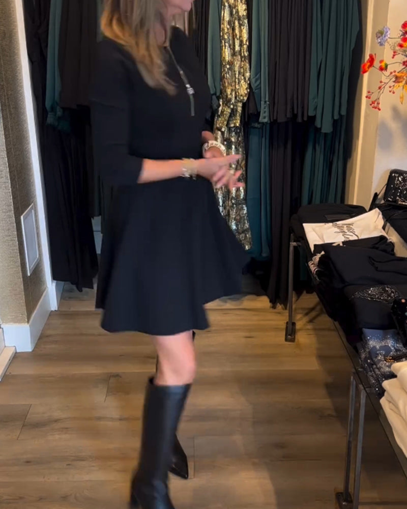 Drune | Kleid mit Einfarbigem Reißverschluss