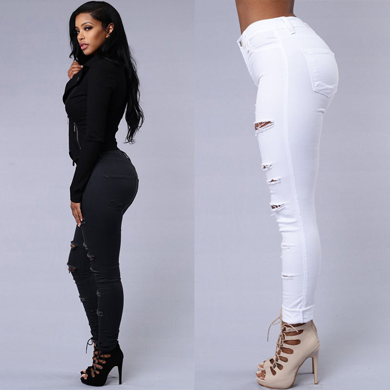 Drune Skinny Damen Jeans - Hohe Taille, lässiger Bleistiftschnitt