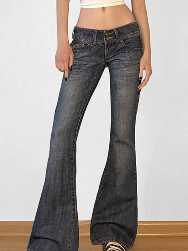 Drune | Y2k Low Rise Slim Flare Jeans