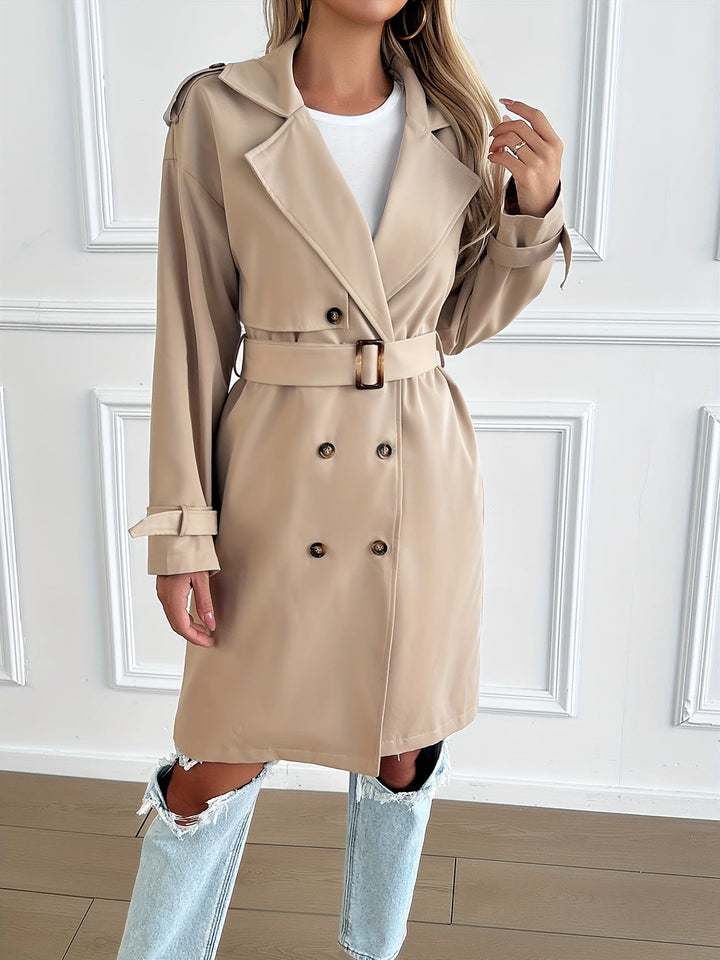 Drune | Gürteltrenchcoat mit langen Ärmeln für Frauen Perfekt für den Alltag