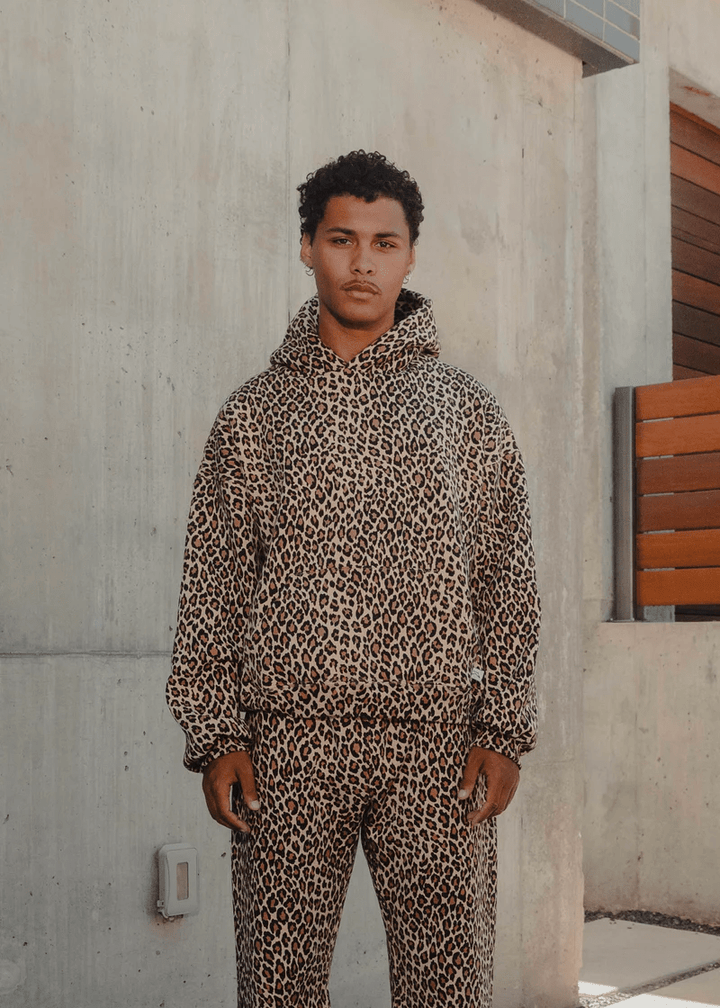 Drune | Cozy hoodie with cheetah print for a casual-chic look