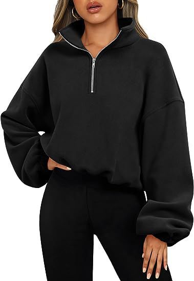 Drune | Sweatshirt mit Halb-Zip und Stehkragen
