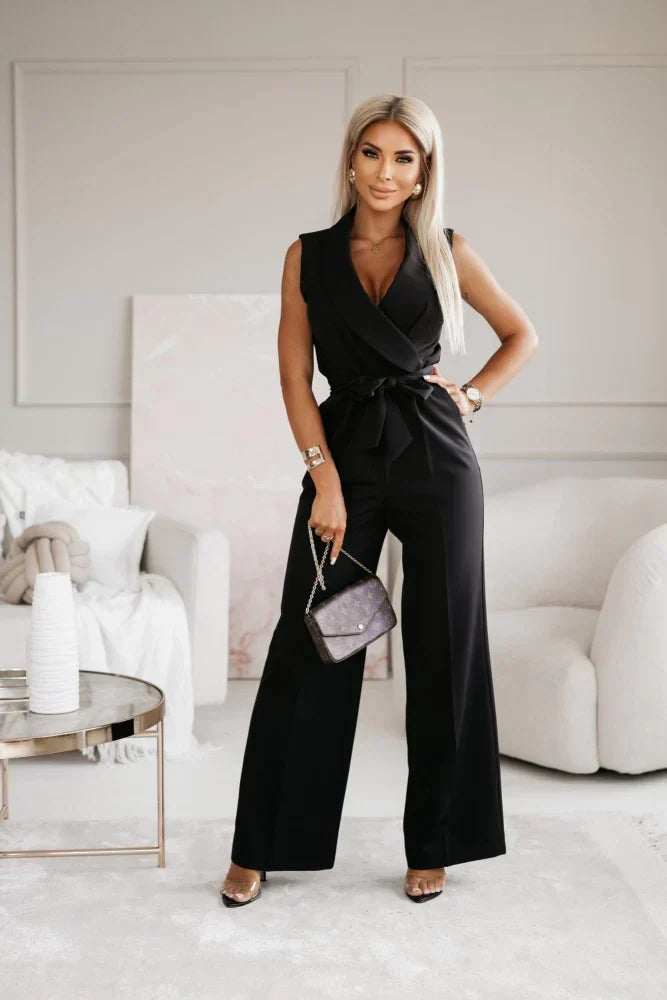 Drune | Jumpsuit Mit V-Ausschnitt Und Gürtel
