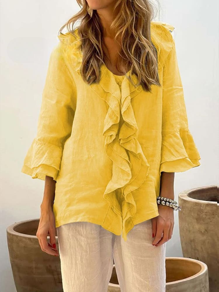 Drune | Women's Ruffles Freizeithemd