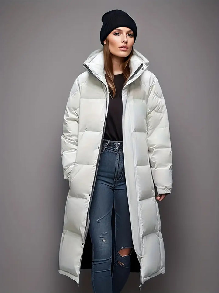 Drune | Langer Damen-Wintermantel aus gestepptem Material, bequem und elegant