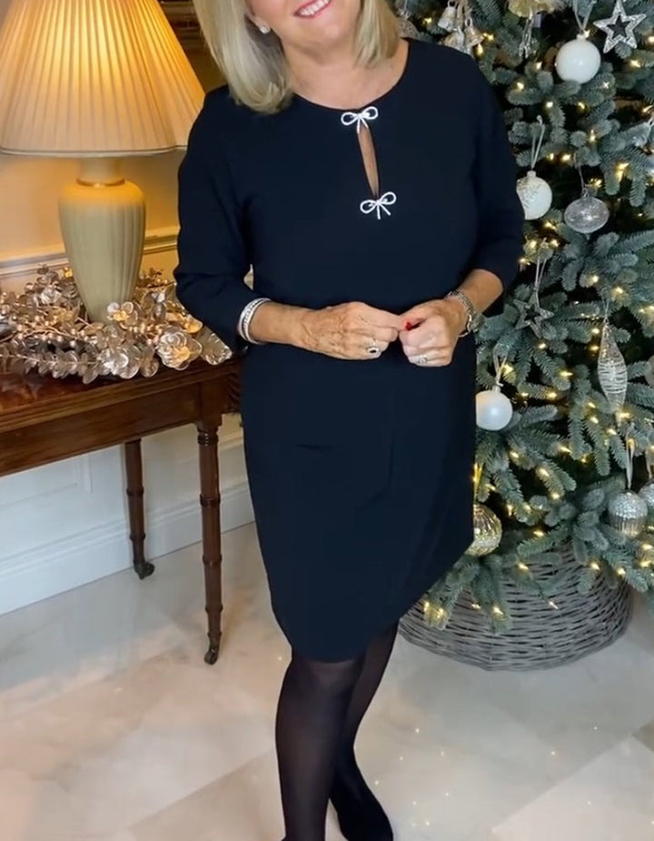 Drune | Schlichtes Einfarbiges Kleid mit Rundhalsausschnitt