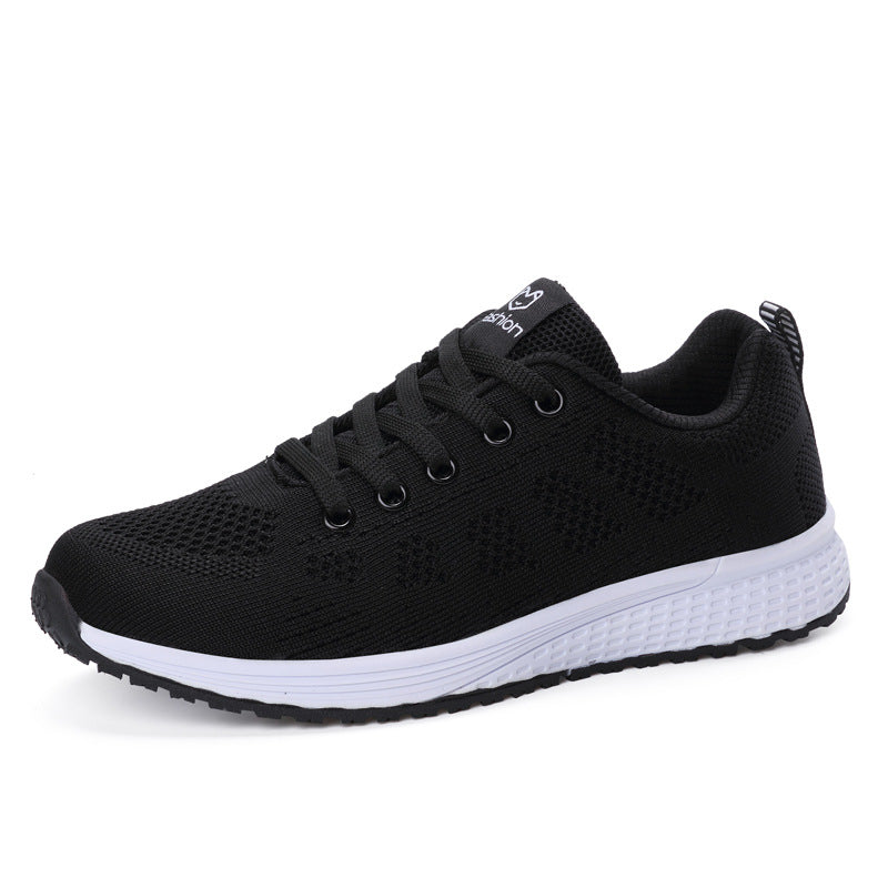 Damen nan leichtgewichtiger Strick-Freizeitsneaker mit Wabenperforation, schockabsorbierender Schaumsohle und gepolstertem Fersenkragen Drune