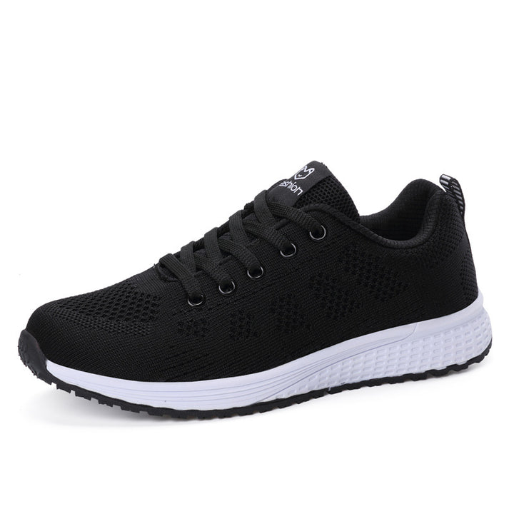 Damen nan leichtgewichtiger Strick-Freizeitsneaker mit Wabenperforation, schockabsorbierender Schaumsohle und gepolstertem Fersenkragen Drune