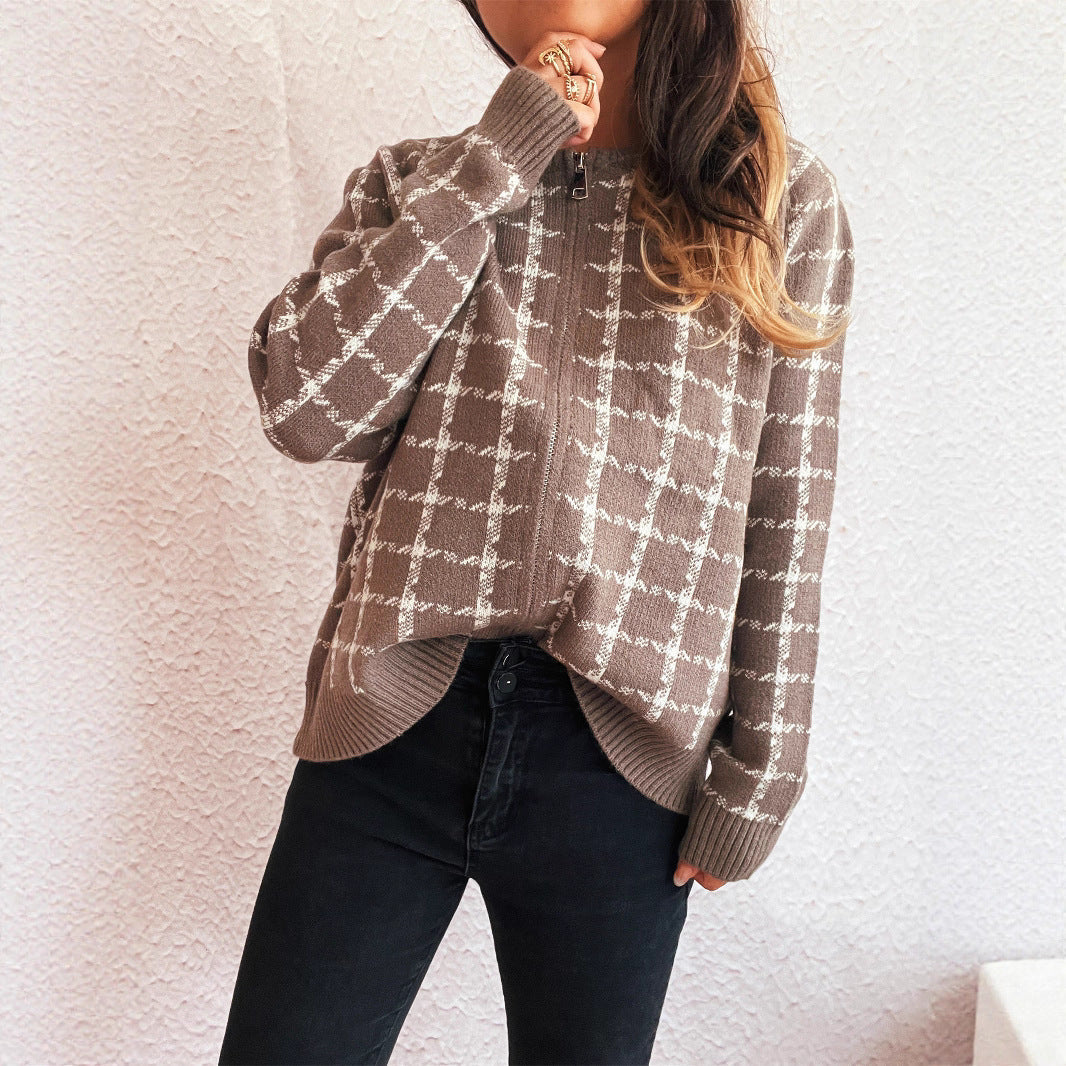 Drune | Cozy checked cardigan with pockets for everyday style