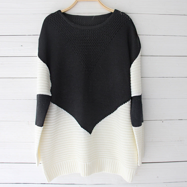 Damen Strickpullover mit modernem Zickzackmuster und strukturierten Ärmeln Drune