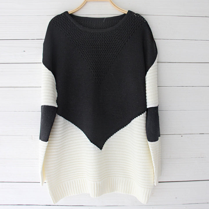 Damen Strickpullover mit modernem Zickzackmuster und strukturierten Ärmeln Drune
