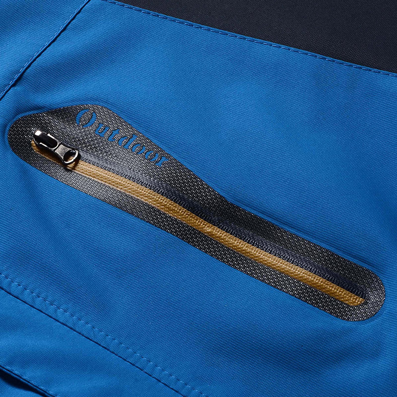 Herren dreilagige Hardshell-Outdoorjacke mit abnehmbarer Kapuze, verschweißten Nähten und Brust-Reißverschlusstasche Drune