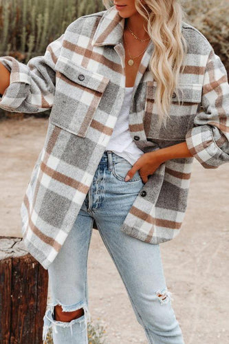 Drune | Karierte Jacke mit Taschen für Frauen