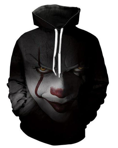 Herren Kapuzenpullover mit fotorealistischem 3D-Skull-Print, Kronen- & Kettenmotiv Drune