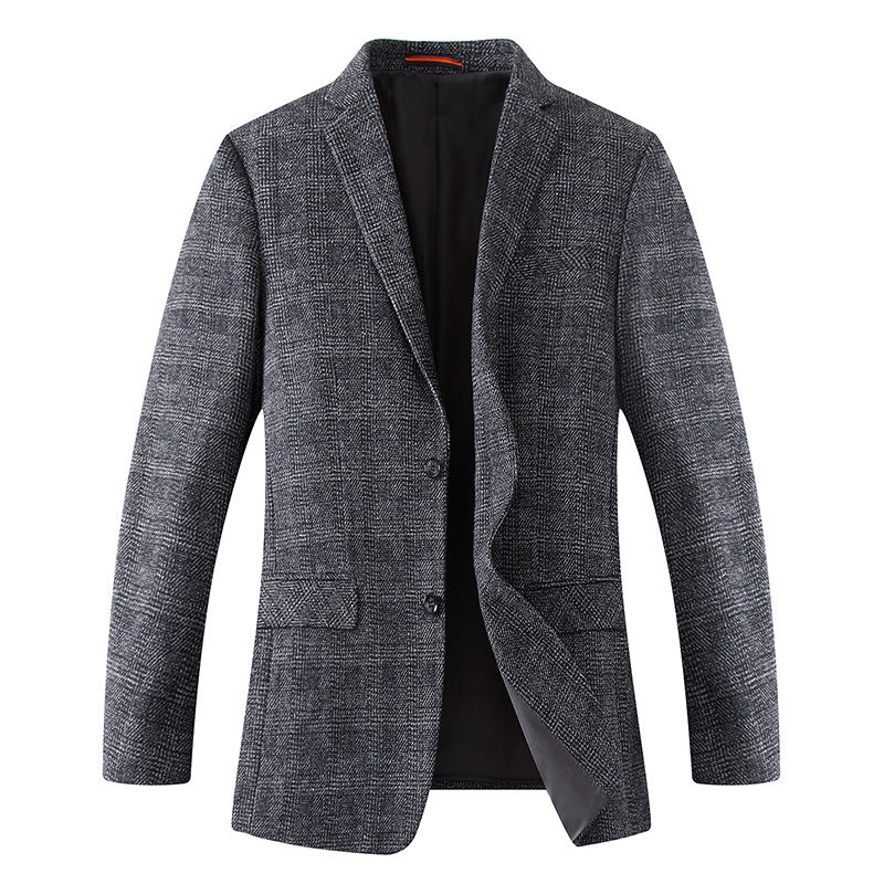 Herren Wollmischstoff Slim-Fit Sakko mit Glencheck-Muster und gesteppter Innenfütterung Drune