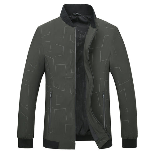 Herren Urbanes Softshell-Bomberjacke mit geometrischem Print und Rippbündchen Drune