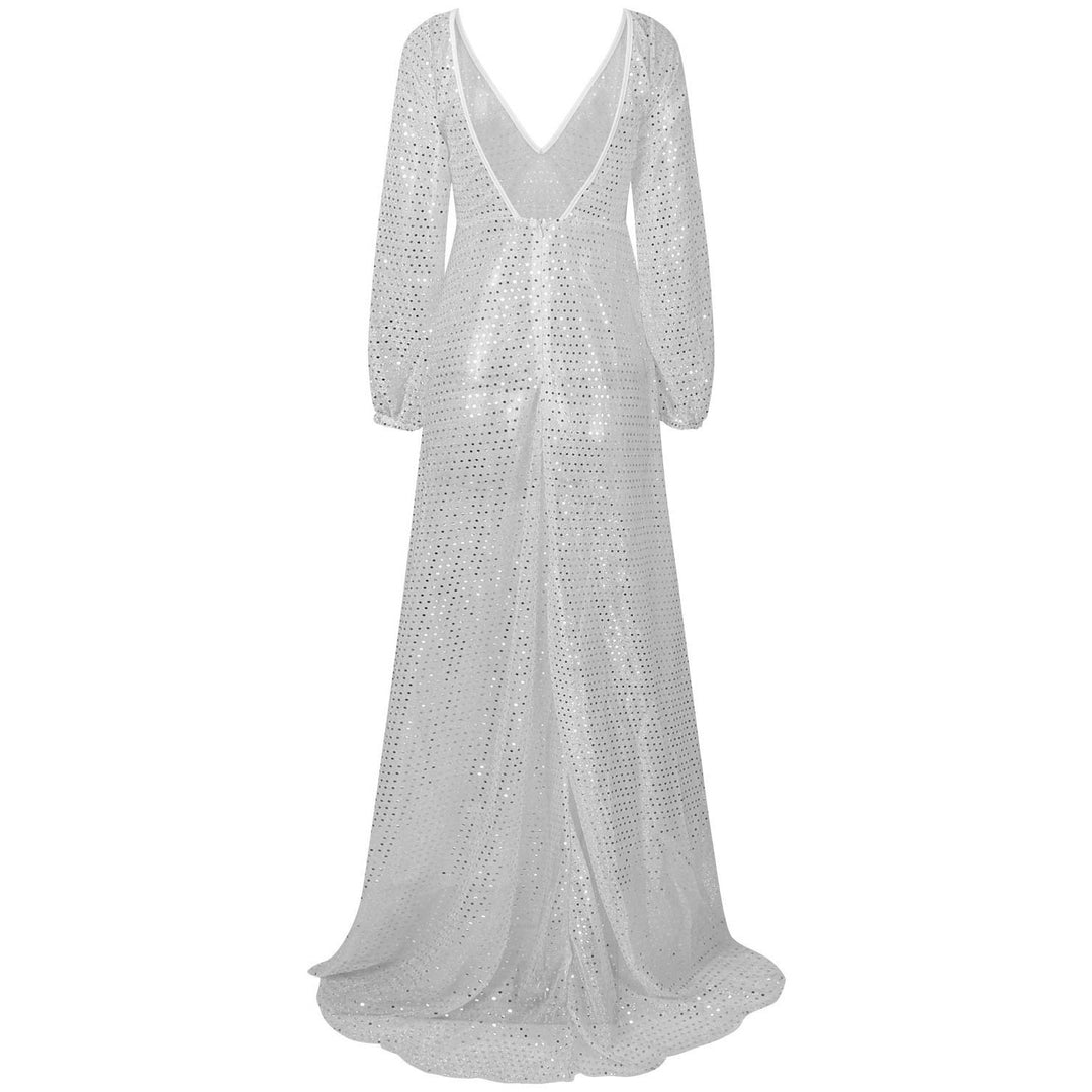 Damen Hochwertiges Abendkleid mit funkelnden Pailletten und transparentem Stoff Drune