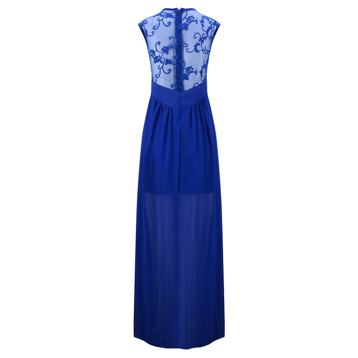 Damen Abendkleid mit floraler Spitze und schwingendem Rock Drune