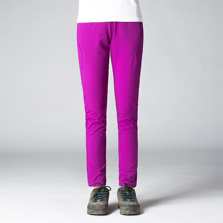 Damen Slim-Fit Stretch-Trekkinghose mit vorgeformten Knien und elastischem Komfortbund Drune