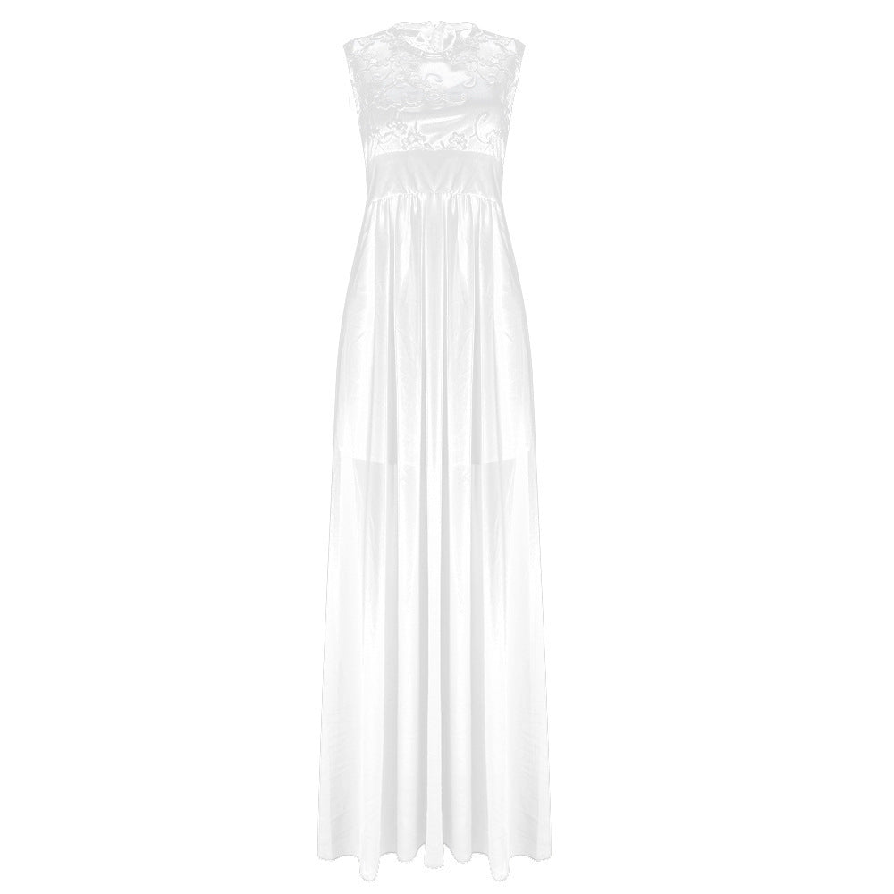 Damen Abendkleid mit floraler Spitze und schwingendem Rock Drune
