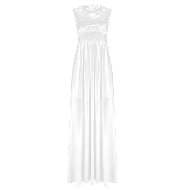 Damen Abendkleid mit floraler Spitze und schwingendem Rock Drune
