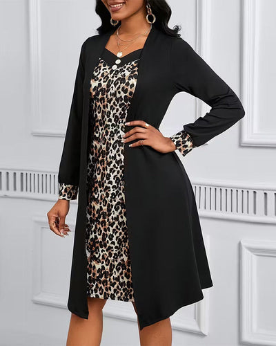 Drune | Fake Zweiteilig Leopardenprint
