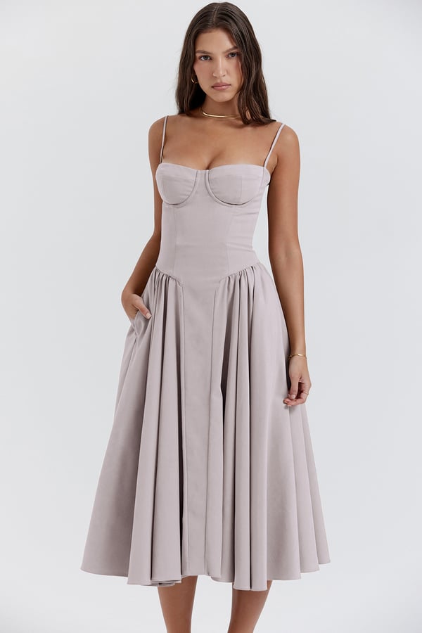 Drune | Midikleid In Korsettform