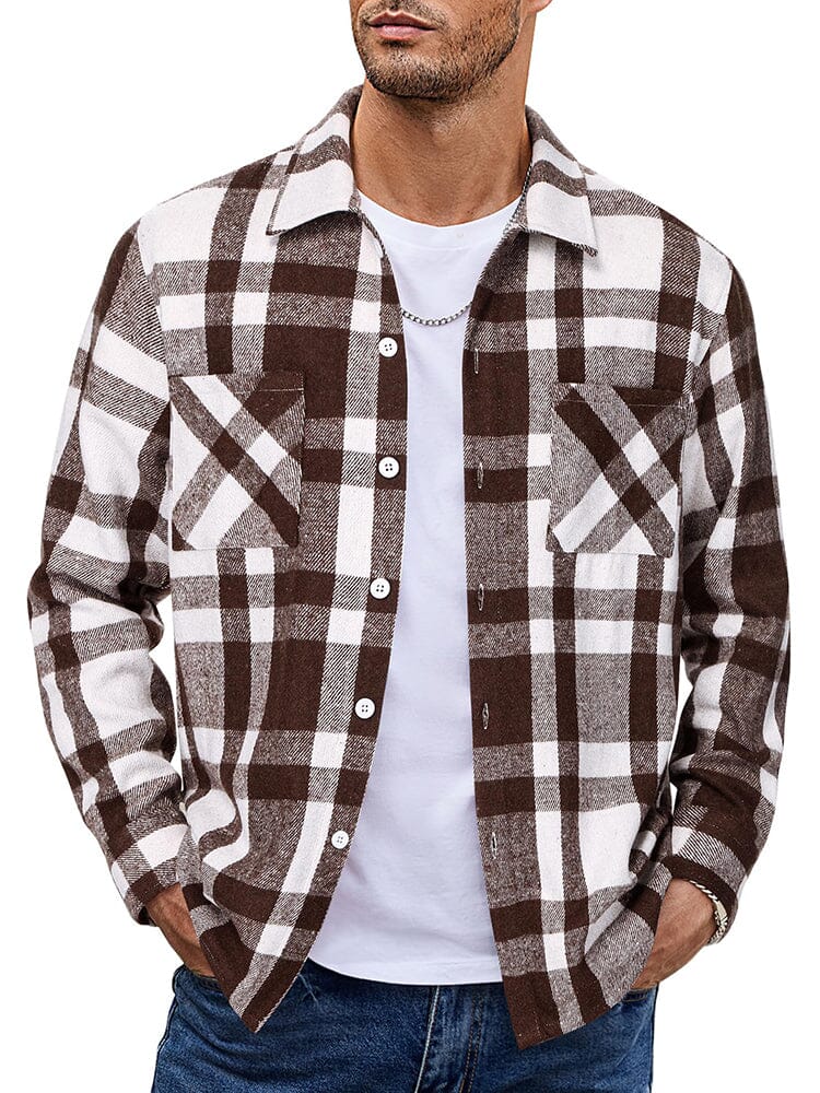 Drune | Herren Karierte Freizeitjacke - Mit Knöpfen