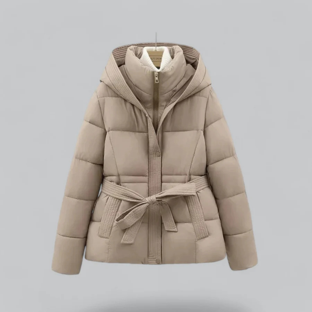 Drune | Winter Puffer Gürtel Kapuze Jacke - Kurze