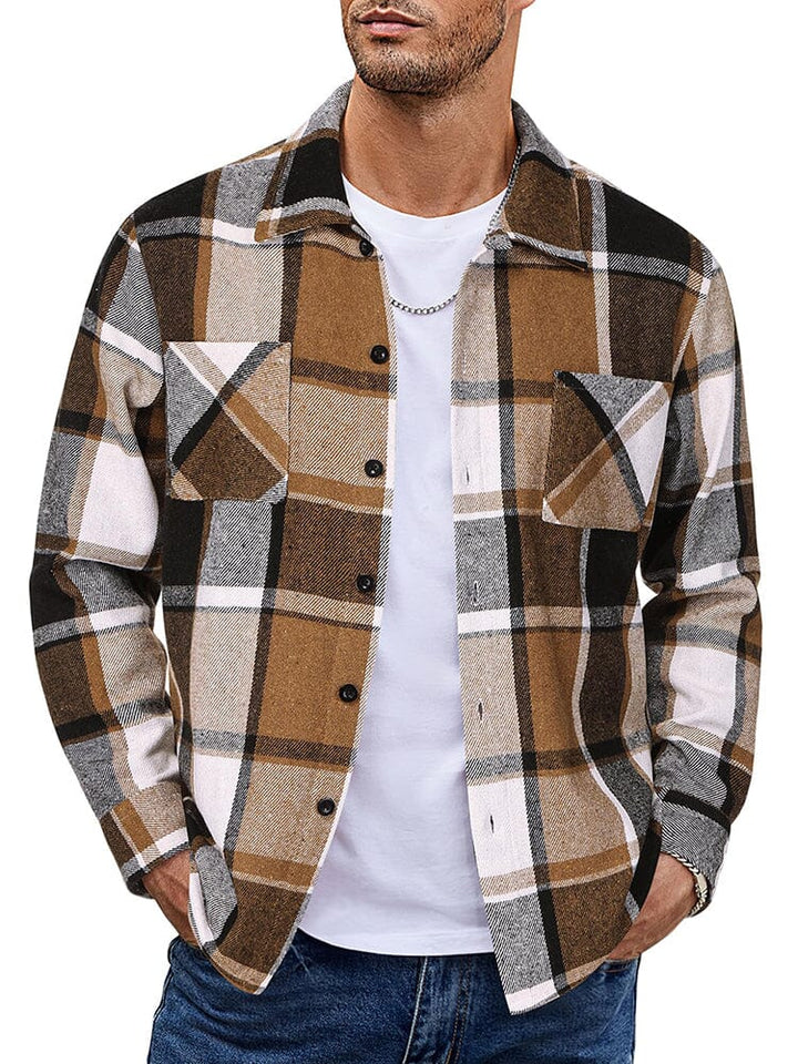 Drune | Herren Karierte Freizeitjacke - Mit Knöpfen
