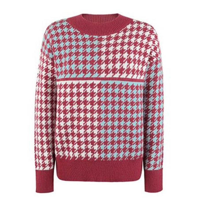 Drune | Geometrischer Strickpullover Mit Trendigem Muster